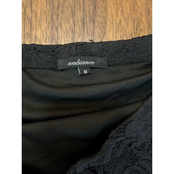 AMBIANCE Short Sleeve Off The Shoulder Lace Bodycon Mini Dress Size Medium - Picture 6 of 7